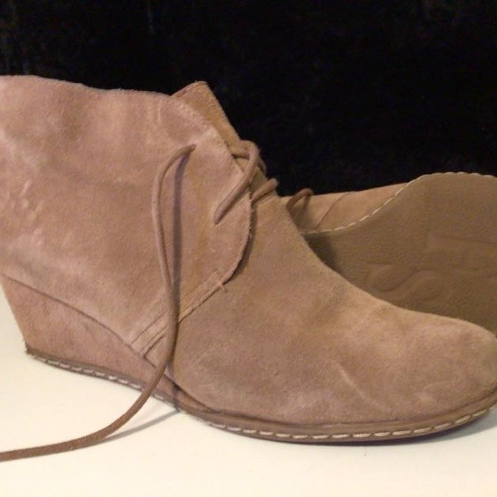 Franco Sarto laced Acquire style heeled wedge boots